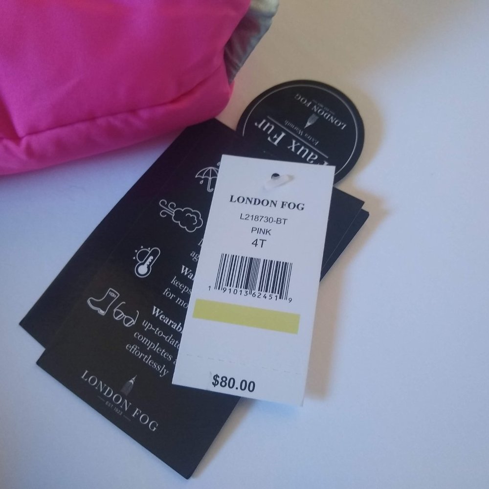 NWT London Fog Pink Jacket 4T - Picture 6 of 8